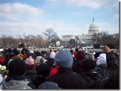 Watching the Inauguration Ceremony from the Mall