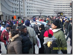 Crowd at HUD leaving the Inauguration